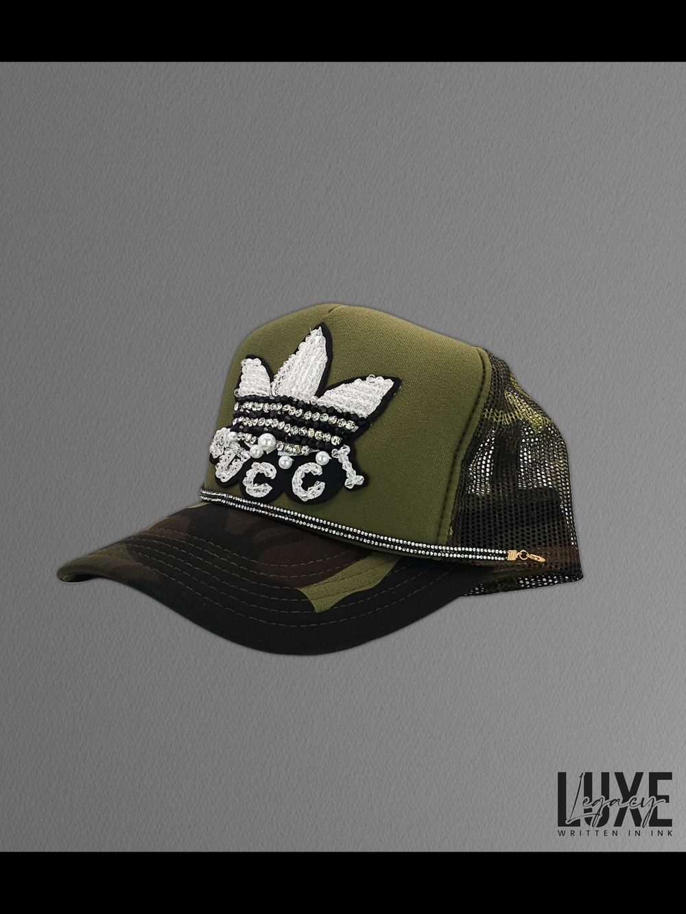 Custom OTTO Olive Green and Camo Trucker Hat